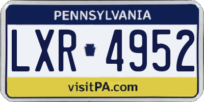 PA license plate LXR4952