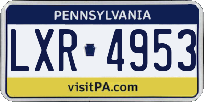 PA license plate LXR4953