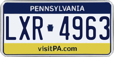 PA license plate LXR4963