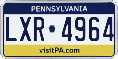 PA license plate LXR4964