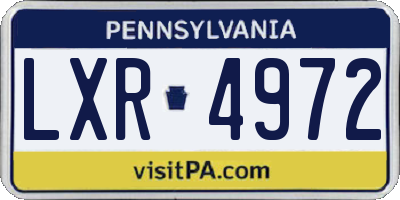 PA license plate LXR4972