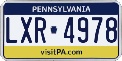 PA license plate LXR4978