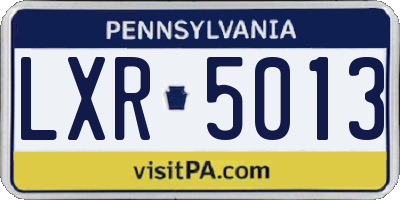 PA license plate LXR5013