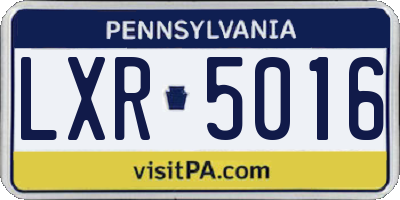 PA license plate LXR5016