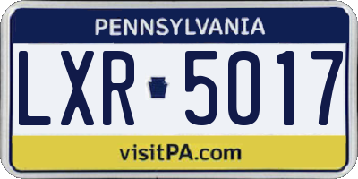 PA license plate LXR5017