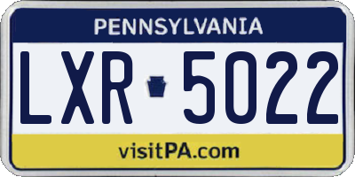 PA license plate LXR5022