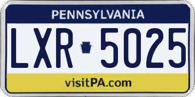 PA license plate LXR5025