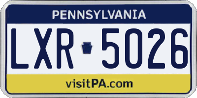 PA license plate LXR5026