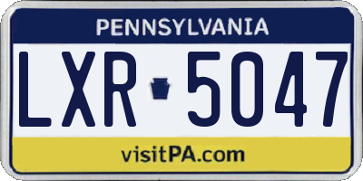 PA license plate LXR5047