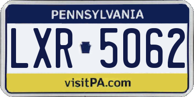 PA license plate LXR5062