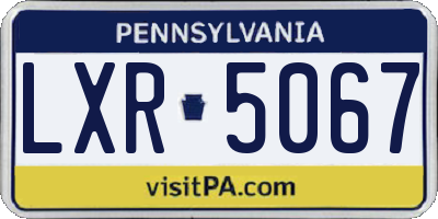 PA license plate LXR5067