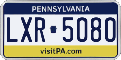 PA license plate LXR5080