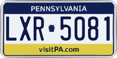 PA license plate LXR5081