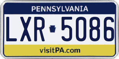PA license plate LXR5086