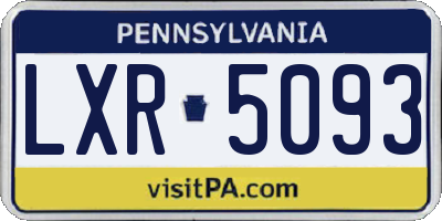 PA license plate LXR5093