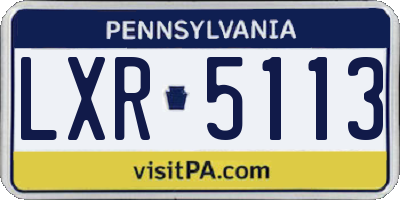 PA license plate LXR5113