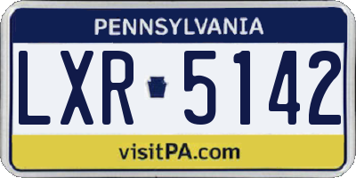 PA license plate LXR5142