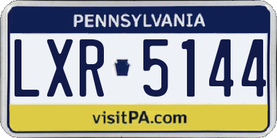 PA license plate LXR5144