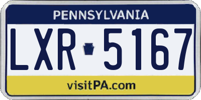 PA license plate LXR5167