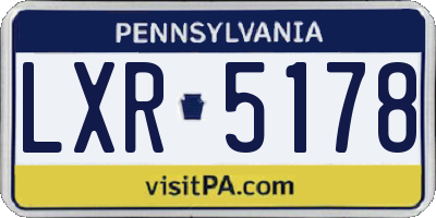 PA license plate LXR5178