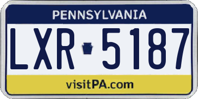 PA license plate LXR5187