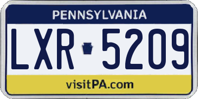 PA license plate LXR5209