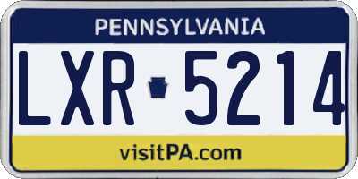 PA license plate LXR5214