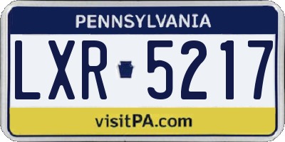 PA license plate LXR5217