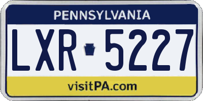 PA license plate LXR5227