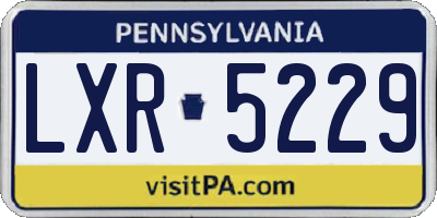 PA license plate LXR5229