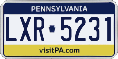PA license plate LXR5231