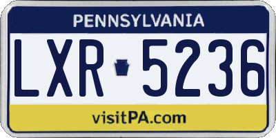 PA license plate LXR5236