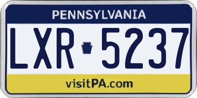 PA license plate LXR5237