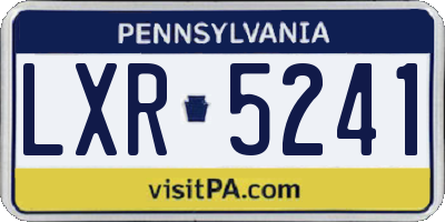 PA license plate LXR5241