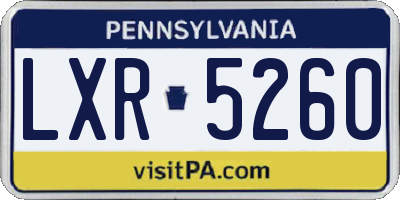PA license plate LXR5260