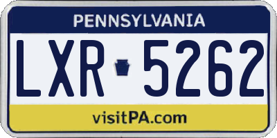 PA license plate LXR5262