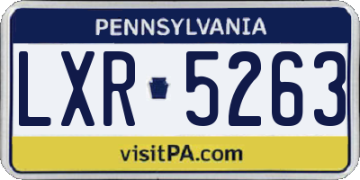 PA license plate LXR5263