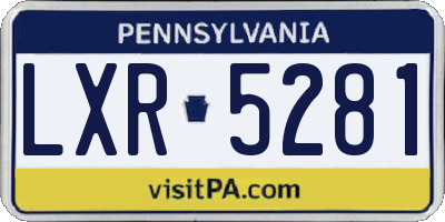 PA license plate LXR5281