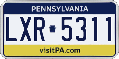 PA license plate LXR5311