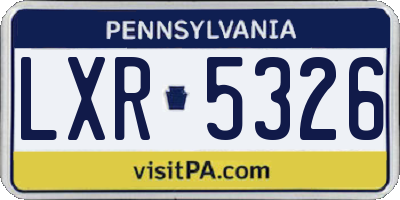 PA license plate LXR5326