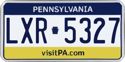 PA license plate LXR5327