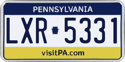 PA license plate LXR5331