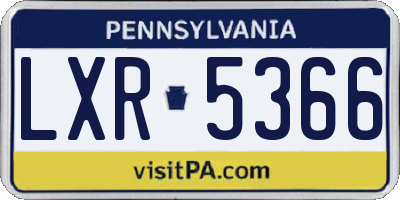 PA license plate LXR5366