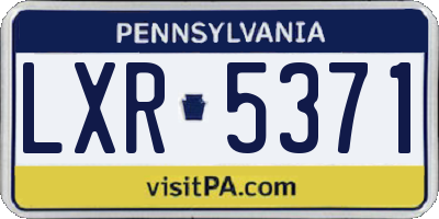 PA license plate LXR5371