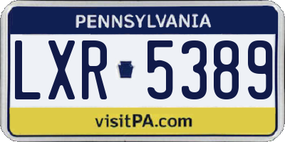 PA license plate LXR5389