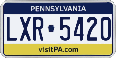 PA license plate LXR5420