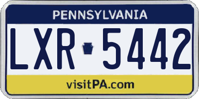 PA license plate LXR5442