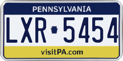 PA license plate LXR5454