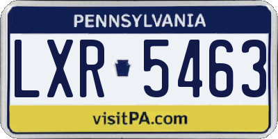 PA license plate LXR5463