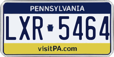 PA license plate LXR5464